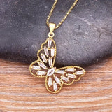 Fashion CZ Gold Colour Butterfly Necklace - 12 Options