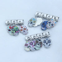 Stainless Steel Candy Skull Italian Charm - 12 Options