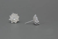 925 Sterling Silver Lotus Flower Earrings - 2 Options