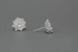 925 Sterling Silver Lotus Flower Earrings - 2 Options