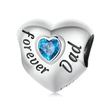 925 Sterling Silver Family Heart Cubic Zirconia Charm - 6 Options