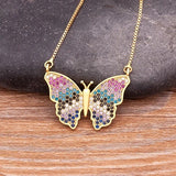 Fashion CZ Gold Colour Butterfly Necklace - 12 Options
