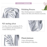 925 Sterling Silver Elegant Vine Leaf Stopper Charm