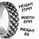 Stainless Steel Dragon Scale Ring