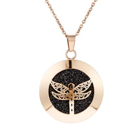 Stainless Steel Rose Gold Aromatherapy Necklace - 28 Options