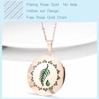 Stainless Steel Rose Gold Aromatherapy Necklace - 28 Options