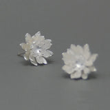 925 Sterling Silver Lotus Flower Earrings - 2 Options