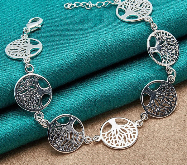 925 Sterling Silver Tree of Life Bracelet - 2 Colours