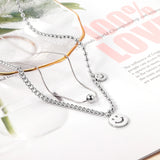 Stainless Steel Smile Necklace - 2 Colours