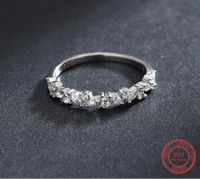 925 Sterling Silver Stackable Geometric Cubic Zirconia Ring