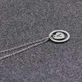 Stainless Steel Heart/Circle Initial Necklace - 27 Options