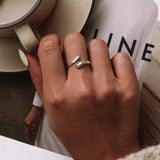 925 Sterling Hugging Hands Open Ring - 2 Colours