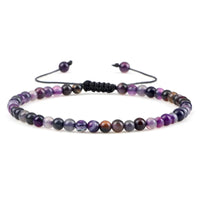 4mm Natural Stone Bead Adjustable Bracelet - 17 Options