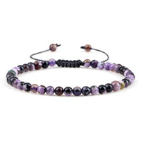4mm Natural Stone Bead Adjustable Bracelet - 17 Options