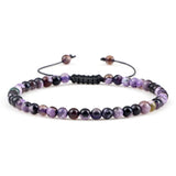 4mm Natural Stone Bead Adjustable Bracelet - 17 Options
