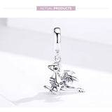 925 Sterling Silver Hanging Dragon Charm