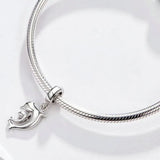 925 Silver Mother&Baby Dolphin Hanging Charm