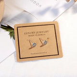 925 Sterling Silver Blue/Clear Round Stud - 2 Options
