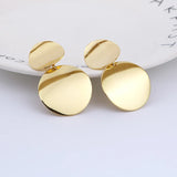 Fashion Metal Round Disc Statement Non Pierced Clip On Earrings - 5 Options