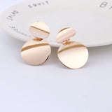 Fashion Metal Round Disc Statement Non Pierced Clip On Earrings - 5 Options