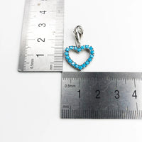 925 Sterling Silver Blue Stone Heart Hanging Charm
