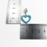 925 Sterling Silver Blue Stone Heart Hanging Charm