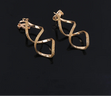 Fashion Irregular Wave Glitter Clip on Earrings - 4 Colours