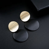 Fashion Metal Round Disc Statement Non Pierced Clip On Earrings - 5 Options