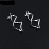 Fashion Irregular Wave Glitter Clip on Earrings - 4 Colours