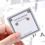 925 Sterling Silver Blue/Clear Round Stud - 2 Options
