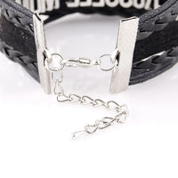 Infinity COPD Ribbon Hope Charm Awareness Leather Wrap Bracelet
