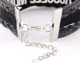 Infinity COPD Ribbon Hope Charm Awareness Leather Wrap Bracelet
