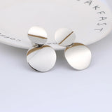 Fashion Metal Round Disc Statement Non Pierced Clip On Earrings - 5 Options