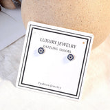 925 Sterling Silver Blue/Clear Round Stud - 2 Options