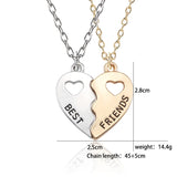 Fashion 2pcs Best Friend Heart Necklace/Keyring/Set