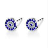 925 Sterling Silver Blue/Clear Round Stud - 2 Options