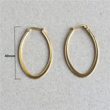 Stainless Steel Oval Gold Plated Hoop Earrings - 3 Sizes