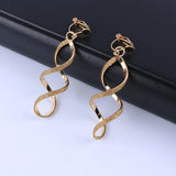 Fashion Irregular Wave Glitter Clip on Earrings - 4 Colours