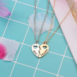 Fashion 2pcs Best Friend Heart Necklace/Keyring/Set