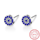 925 Sterling Silver Blue/Clear Round Stud - 2 Options