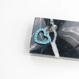 925 Sterling Silver Blue Stone Heart Hanging Charm