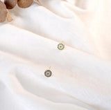 925 Sterling Silver Blue/Clear Round Stud - 2 Options