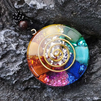 Round Swirl Orgonite Pendant Necklace