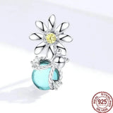 925 Sterling Silver Daisy & Firefly Charm