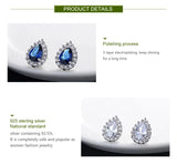 925 Sterling Silver Pear Crystal Earrings - 3 Colours
