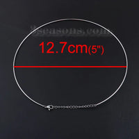 Stainless Steel Collar Necklace - 2 Lengths