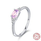 925 Sterling Silver Pink Moon Stone Ring