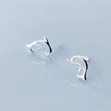 925 Sterling Silver Cute Tiny Dolphin Stud Earrings