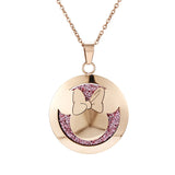 Stainless Steel Rose Gold Aromatherapy Necklace - 28 Options