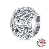 925 Sterling Silver Openwork CZ Round Charm